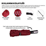 Biggdesign Moods Up Premium Bordo Otomatik Şemsiye, Rüzgara Dayanıklı, Hızlı Kuruyan, Hafif, Kılıflı