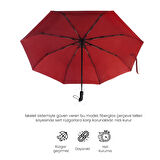 Biggdesign Moods Up Premium Bordo Otomatik Şemsiye, Rüzgara Dayanıklı, Hızlı Kuruyan, Hafif, Kılıflı
