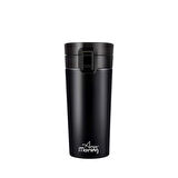 Any Morning BA21522 Paslanmaz Çelik Termos Mug 380 Ml Siyah, Sızdırmaz Kapak, Tuş Mekanizmalı Kilit, Çift Duvarlı Yalıtım