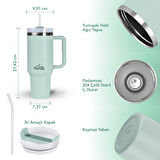 Any Morning SI2440217 Çift Katman Paslanmaz Çelik Termos Mug 1200 Ml Su Yeşili, Sızdırmaz ve Üç Aşamalı Çevrilebilir Kapak