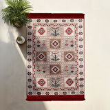 Bigghome Çift Taraflı Kilim, Makinede Yıkanabilir, Modern Desenli, 80*150 cm, SA1619B