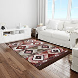 Bigghome Çift Taraflı Kilim, Makinede Yıkanabilir, Modern Desenli, 120*180 cm, SA1583B