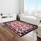 Bigghome Çift Taraflı Kilim, Makinede Yıkanabilir, Modern Desenli, 80*150 cm, SA1590A