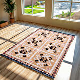 Bigghome Kilim, Makinede Yıkanabilir, Modern Desenli, 80*150 cm, SA25MK