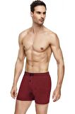 Tutku 0117 Erkek Penye Düz Boxer Bordo