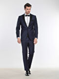 Saks Düz Slim Fit Kelebek Yaka Dokuma Smokin Takım Elbise