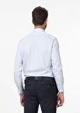 Açık Mavi Düz Regular Fit Dokuma Klasik Pamuk Karışımlı Gömlek