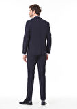Lacivert Düz Modern Fit %100 Yün Takım Elbise