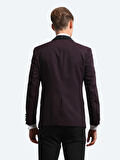 Bordo Slim Fit Şal Yaka Dokuma Smokin Takım Elbise
