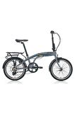 CARRARO FLEXI 106 KATLANIR BİSİKLET 320H V 20 JANT 6 VİTES MAT GRİ-SİYAH-MAVİ