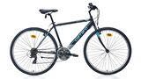 Carraro Active 280 28 Jant 21 Vites 49 Cm V-Fren Şehir Bisikleti- Mat Siyah - Koyu Gri - Mavi