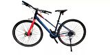Carraro Sportive 325 28 Jant 24 Vites 44 Cm Hidrolik Disk Fren Şehir Bisikleti-Mat Lacivert-Nar Çiçeği - Kırmızı