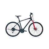 Carraro Sportive 227C 28 Jant Şehir Bisikleti (Mat Siyah Kırmızı Gümüş) 46 Kadro