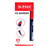 Globox Permanent Asetat Kalemi 1.0 mm M Uç Silgili Kırmızı 10 Adet