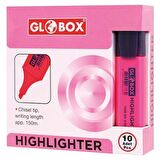 GLOBOX FOSFORLU KALEM PEMBE (10 LU PAKET)