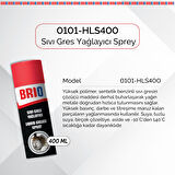 Brio Sıvı Gres Yağı Sprey Sıvı Gres Yağlayıcı Sprey 400 Ml
