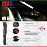 Brio Mıknatıslı Kalem Led Lamba Micro Usb Girişli Oto Tamirci Lambası, El Feneri 7+1 Kalem Lamba