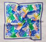 Silk Home Yeşil-Yavruağzı Yaprak Desen Tivil İpek Eşarp IST11406-12