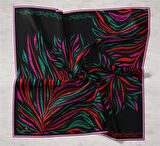 Silk Home Tivil İpek Eşarp IST11432-77  Siyah, Pembe, Kırmızı, Yeşil