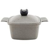 Acar 10470 Liya Grey 20Cm Kare Derin Döküm Tencere Gri