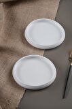 Acar Bianco Perla Porselen Yuvarlak Tabak - 14 cm