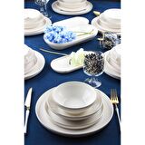 Acar Milenyum 27 Parça 6 Kişilik Modern Yuvarlak Stoneware Yemek Takımı 