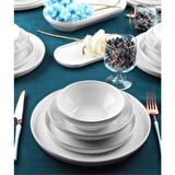 Acar Milenyum 27 Parça 6 Kişilik Modern Yuvarlak Stoneware Yemek Takımı 