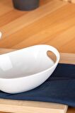 Acar Bianco Perla Oval Kulplu Kase - 16.5 cm