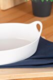 Acar Bianco Perla Oval Kulplu Kase - 26 cm