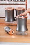 Acar Roland 9 Parça Standlı Cam Baharat Seti - Gri
