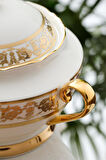 Caroline Bone China Emboss 60 Parça 12 Kişilik Gold Porselen Yemek Takımı