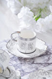Kieran 6 Kişilik Silver Kahve Fincanı Takımı - 90 ml