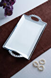 Arven Dikdörtgen Silver Sunum Tepsi - 45 cm