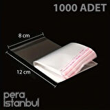 1000 Adet 8x12 Kendinden Yapışkanlı Açılıp Kapanabilir Şeker Kurabiye Şeffaf Plastik Poşet Torba