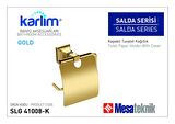 Karlim® Salda Serisi Kapaklı Tuvalet Kağıtlık - Gold Kaplama