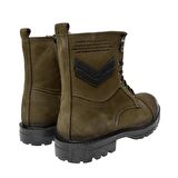 Hammer Jack Yuvarlak Burun Kısa Topuk Fermuarlı Soğuk Havaya Dayanıklı Günlük Haki Klasik Bot Nubuk