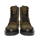 Hammer Jack Yuvarlak Burun Kısa Topuk Fermuarlı Soğuk Havaya Dayanıklı Günlük Haki Klasik Bot Nubuk