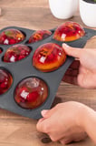 Porsima 30017 Silikon 9lu Muffin Kalıbı Köstebek Kek Kalıbı Antrasit 24,5cm