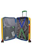 United Colors Of Benetton Lüx Abs 2'li Valiz Seti Büyük Boy - Kabin Boy Sarı BNT500