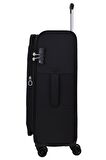 Ultra Light Hafif Lüx Kumaş 3'lü Valiz Seti Siyah PC4200