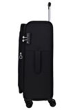 Pierre Cardin Ultra Light Hafif Lüx Kumaş Büyük Boy Valiz Siyah PC4200
