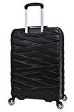 Pierre Cardin Lüx Abs 2'li Valiz Seti Orta Boy - Kabin Boy Siyah PC1401