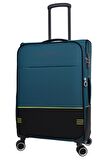 Pierre Cardin Ultra Light Hafif Lüx Kumaş Orta Boy Valiz Petrol PC8200