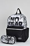 No Fear 2'li Unisex Okul Seti Okul Çantası ve Kalemlik Siyah 03574