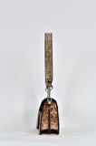 Elatae Kadın Omuz Askılı Kroko Desen Rugan Abiye Çanta Bronz 17342