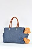 Elatae Teddy Ayıcık Detaylı Omuz Çantası Mavi 17587
