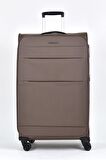 Pierre Cardin Ultra Light Hafif Lüx Kumaş Büyük Boy Valiz Kahve PC4200