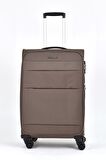 Pierre Cardin Ultra Light Hafif Lüx Kumaş 3'lü Valiz Seti Kahverengi PC4200