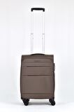 Pierre Cardin Ultra Light Hafif Lüx Kumaş 3'lü Valiz Seti Kahverengi PC4200