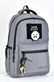 Elatae Unisex Ortopedik Çok Gözlü Günlük Seyahat Okul Sırt Çantası Gri 51691